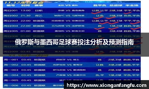 俄罗斯与墨西哥足球赛投注分析及预测指南